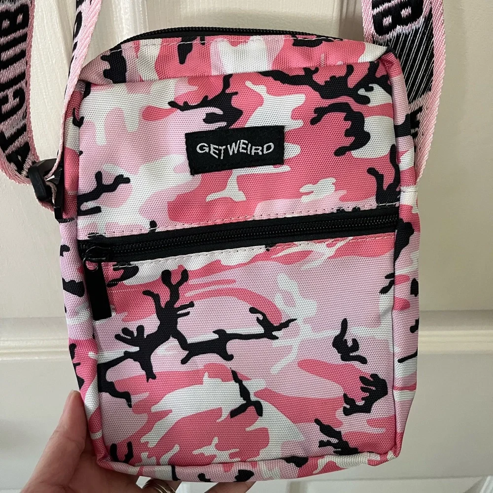 Anti Social Social Club Pink Camo Get Weird Cross Body Bag